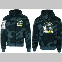 MMA  hrubá maskáčová mikina na zips s kapucou vzor Nightcamo-Nočný maskáč "Splinter"